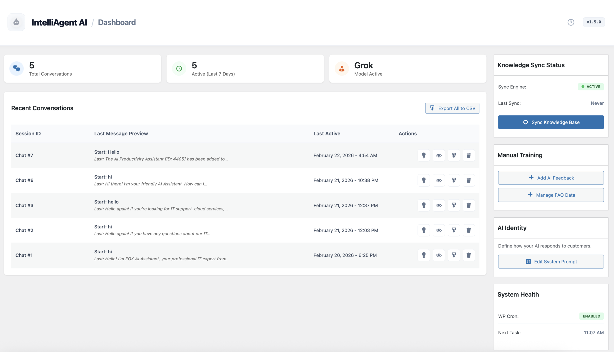 IntelliAgent AI Dashboard
